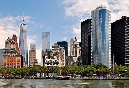 自由,塔楼,一个,世贸中心,街道,南,曼哈顿,纽约,美国