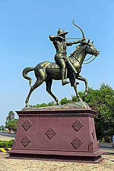 骑士纪念碑,国家,公路,射箭,骑马,铜像,地区,柬埔寨,亚洲