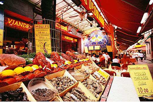 小吃摊,市场,布鲁塞尔,比利时