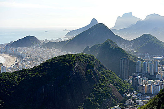 全景,地标,山,里约热内卢,巴西,南美