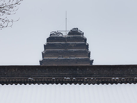 西安小雁塔雪景