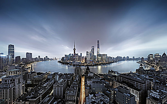 上海城市地標建筑夜景