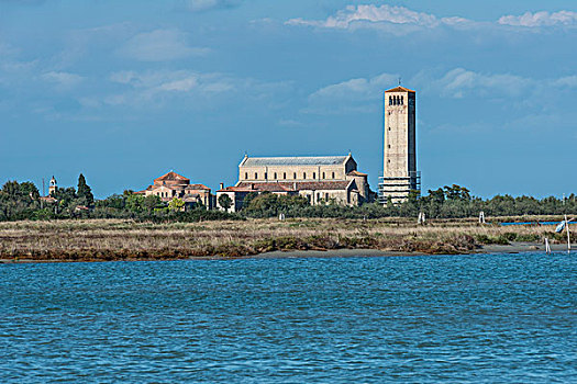圣母升天教堂,大教堂,教堂,左边,岛屿,威尼斯泻湖,威尼托,意大利,欧洲