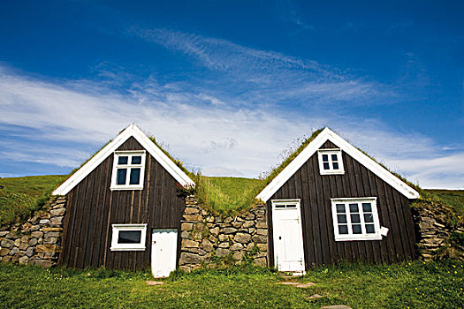 传统,草皮,房子,斯卡夫塔菲尔国家公园,冰岛