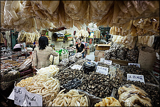 蘑菇,货摊,市场,唐人街,曼谷,泰国