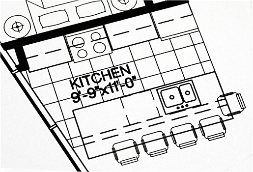 平面布置图,专注,厨房,区域