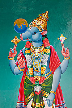 绘画,印度教,神,毗湿奴神,新加坡