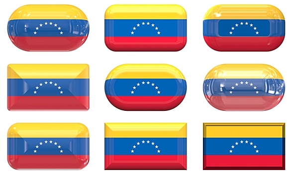 玻璃,扣,旗帜,委内瑞拉