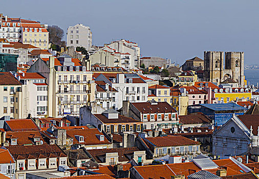 葡萄牙,里斯本,屋顶,风景