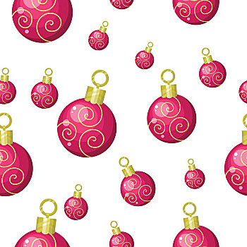 圣诞树,玩具,无缝,图案,矢量,圣诞节,红色,球,装饰,寒假,白色背景,背景,设计,礼品包装,贺卡,邀请