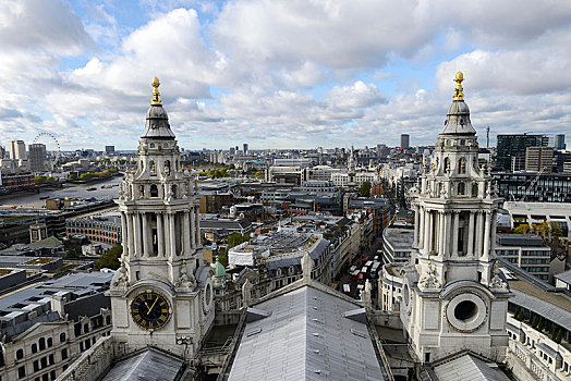 风景,圣保罗大教堂,伦敦,英格兰,英国,欧洲