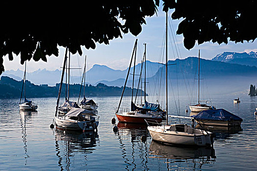 船,琉森湖,卢塞恩市,瑞士