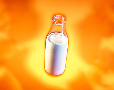 奶瓶,橙色背景