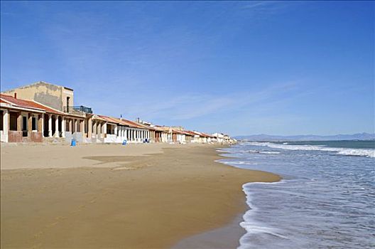 海滩,海岸,海洋,沙子,海滨别墅,白色海岸,阿利坎特,西班牙,欧洲