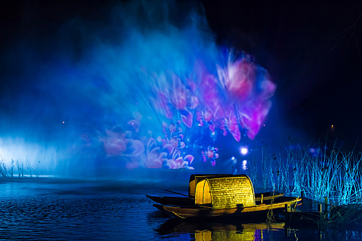 无锡拈花湾禅意小镇夜景