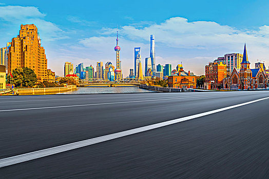 道路交通和上海陆家嘴金融中心建筑群