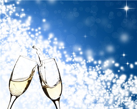 玻璃杯,香槟,假日