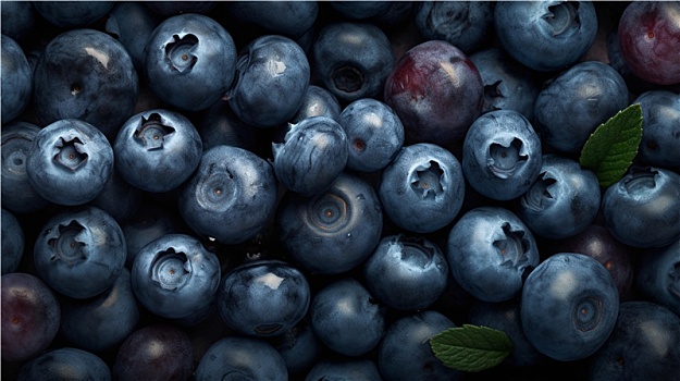 新鲜可口美味的蓝莓