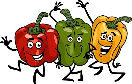 胡椒,蔬菜,多,卡通,插画