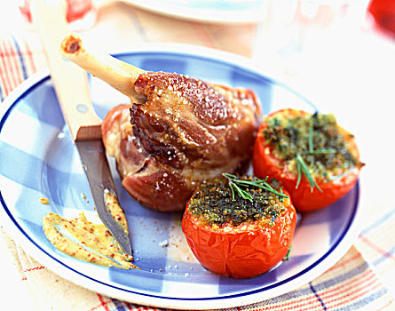 關(guān)節(jié),羊羔肉,烘制,西紅柿