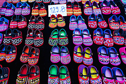 泰国,清迈,步行街,星期日,市场,鞋
