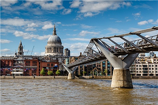 千禧桥,圣保罗大教堂,伦敦,团结
