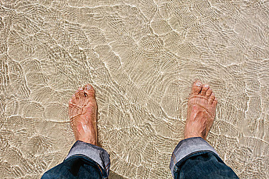 脚,清水,海滩