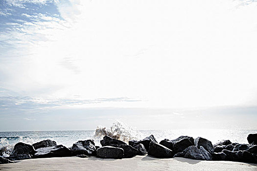 石头,动作,浪花,棕榈海滩,佛罗里达,美国