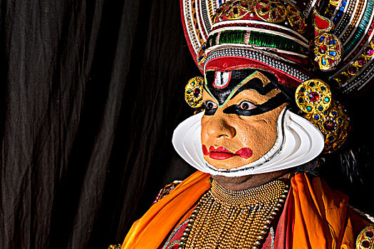 艺术家,姿势,装扮,湿婆神,喀拉拉,印度,亚洲