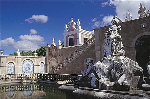 城堡,水塘,阿尔加维,葡萄牙,欧洲