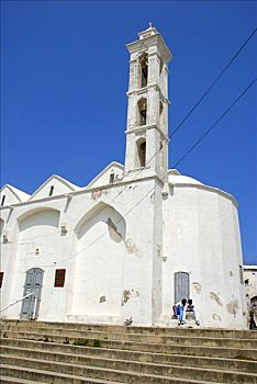白色,涂绘,教堂,凯里尼亚,塞浦路斯北部