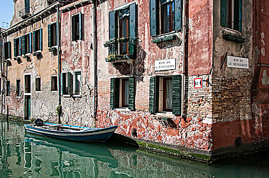运河,房子,球衣,地区,威尼斯,威尼托,意大利,欧洲