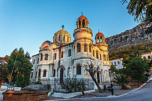 老,教堂,岛屿,希腊