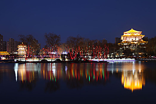 陕西西安大唐芙蓉园夜景