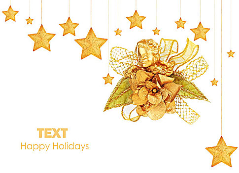 金色,星,圣诞树装饰