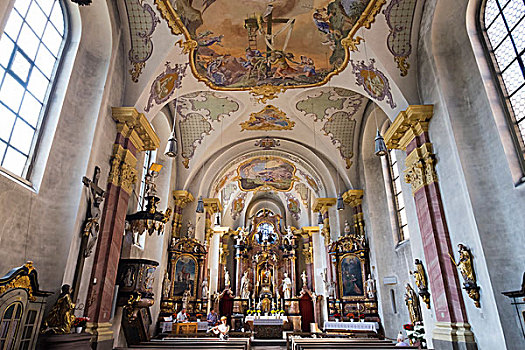 教堂,圣母玛利亚,玛丽亚,朝圣教堂,阿沙芬堡,弗兰克尼亚,巴伐利亚,德国,欧洲