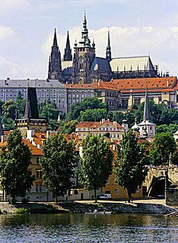 布拉格城堡,伏尔塔瓦河,布拉格,捷克共和国