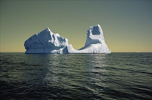 冰山,融化,漂浮,南,拉布拉多海,夏季,北方,拉布拉多犬,加拿大