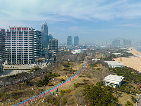 山东省青岛黄岛区城市航拍图片