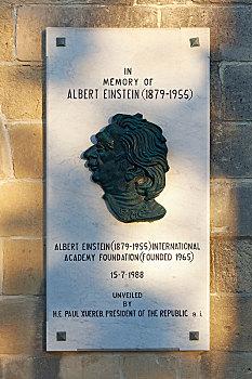 牌匾,爱因斯坦,巴拉卡,花园,瓦莱塔市,马耳他,欧洲