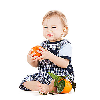 孩子,健康概念,可爱,幼儿,吃,橙子