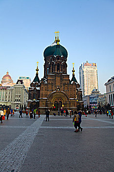 索非尔教堂,广场,白天,城市,黑龙江,哈尔滨