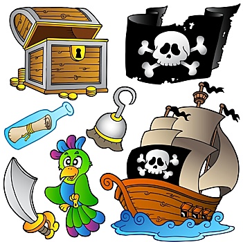 海盗,收藏,木质,船