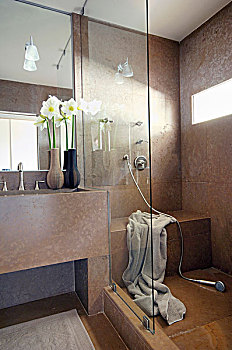 砖石建筑,浴室,摆饰,褐色