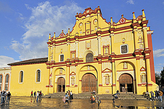 大教堂,历史,中心,圣克里斯托瓦尔,房子,城市,墨西哥,恰帕斯