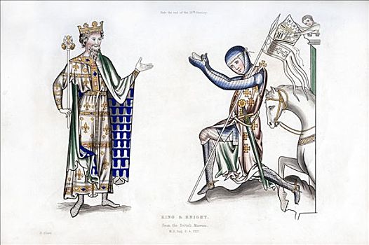 国王,骑士,迟,12世纪,艺术家