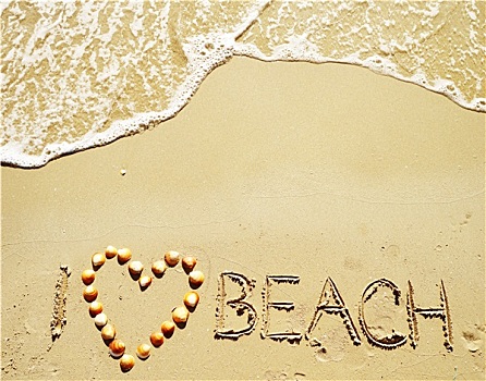 喜爱,海滩,沙子