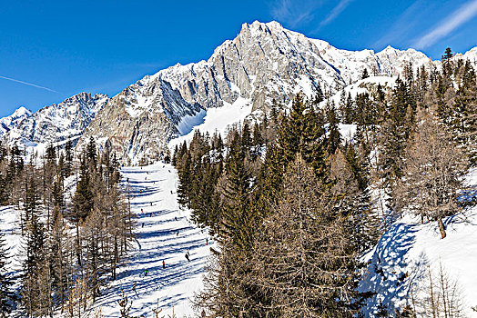 滑雪坡,蒙特卡罗,山谷,意大利