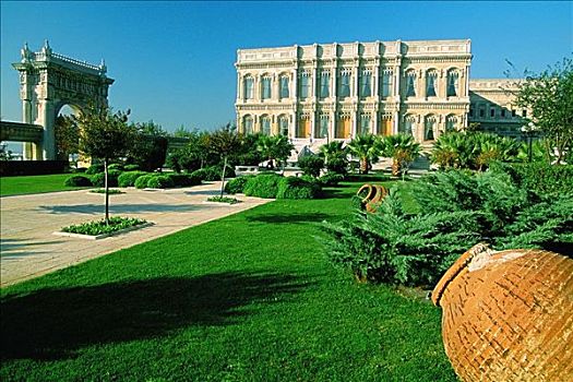 正规花园,正面,宫殿,伊斯坦布尔,土耳其