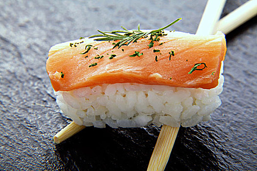 寿司,握寿司,三文鱼,筷子,表面